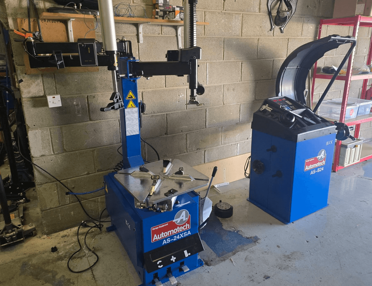 Mechanic working on a car